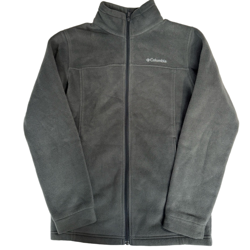 Columbia Charcoal Grey Warm Cozy Comfortable Fleece Jacket Youth Size XL 18/20